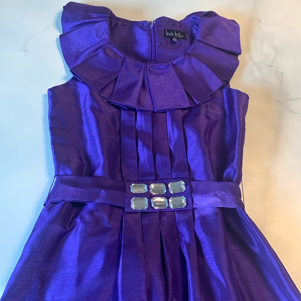 Girls party dress in vibrant purple